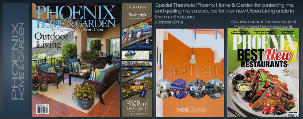 phoenix home & garden magazine quotes real estate agent Brian Dunshie for Urban living